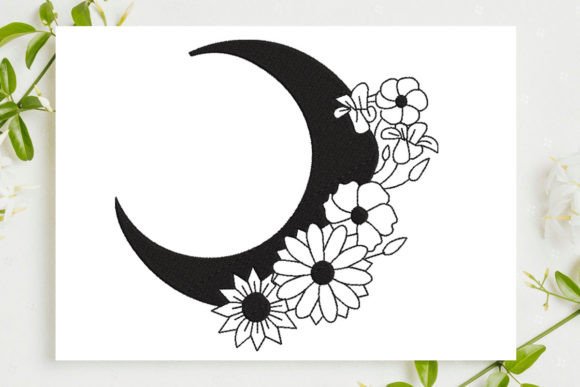 Moon with Flower